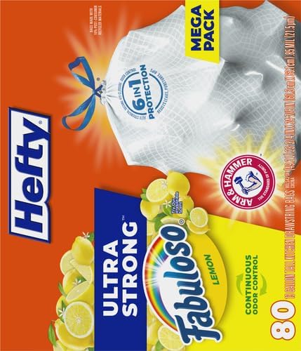 Hefty Ultra Strong 13 Gallon Trash Bags, Tall Kitchen Trash Bags 13 Gallon Size