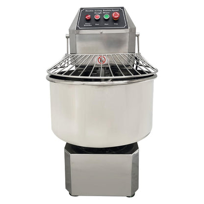 LGXEnzhuo 40L Commercial Dough Mixer with Dual Rotation and Double Speed, 1800W Electric Dough Kneading Machine - Stainless Steel, Spiral Hook, Emergency Stop, for Pizze and Bread