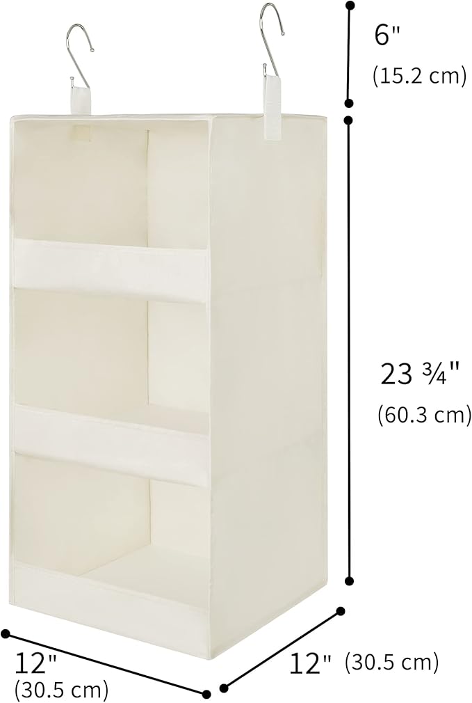 GRANNY SAYS 3-Shelf Hanging Organizer, Foldable Hanging Closet Storage