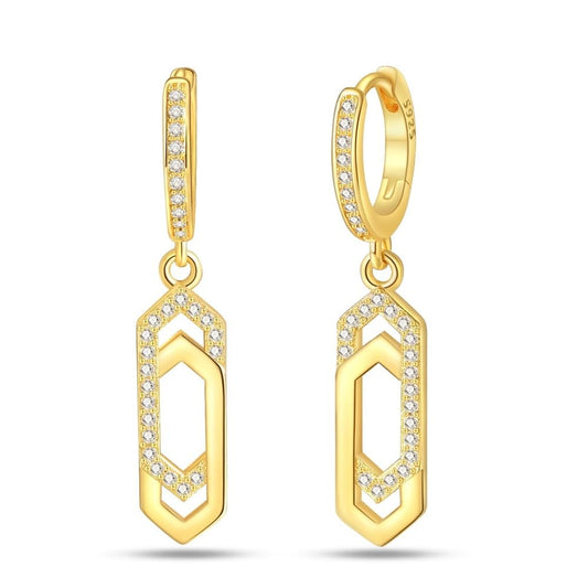 Cycuff 925 Sterling Silver Hoop Earrings Colorful Cubic Zirconia Jewelry Drop Earrings for Women Set Earring Presents for Her