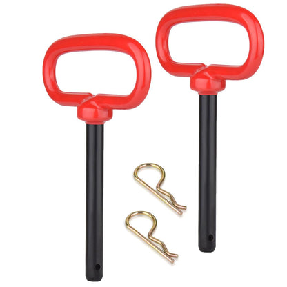 2PCS 1/2*4-1/2 "Hitch Pin and Clip Red Handle Hitch Trailer PinsTowing Security Pin for Trailers, Lawn Equipment & Snow Plows - Easy Install Hitch Pin