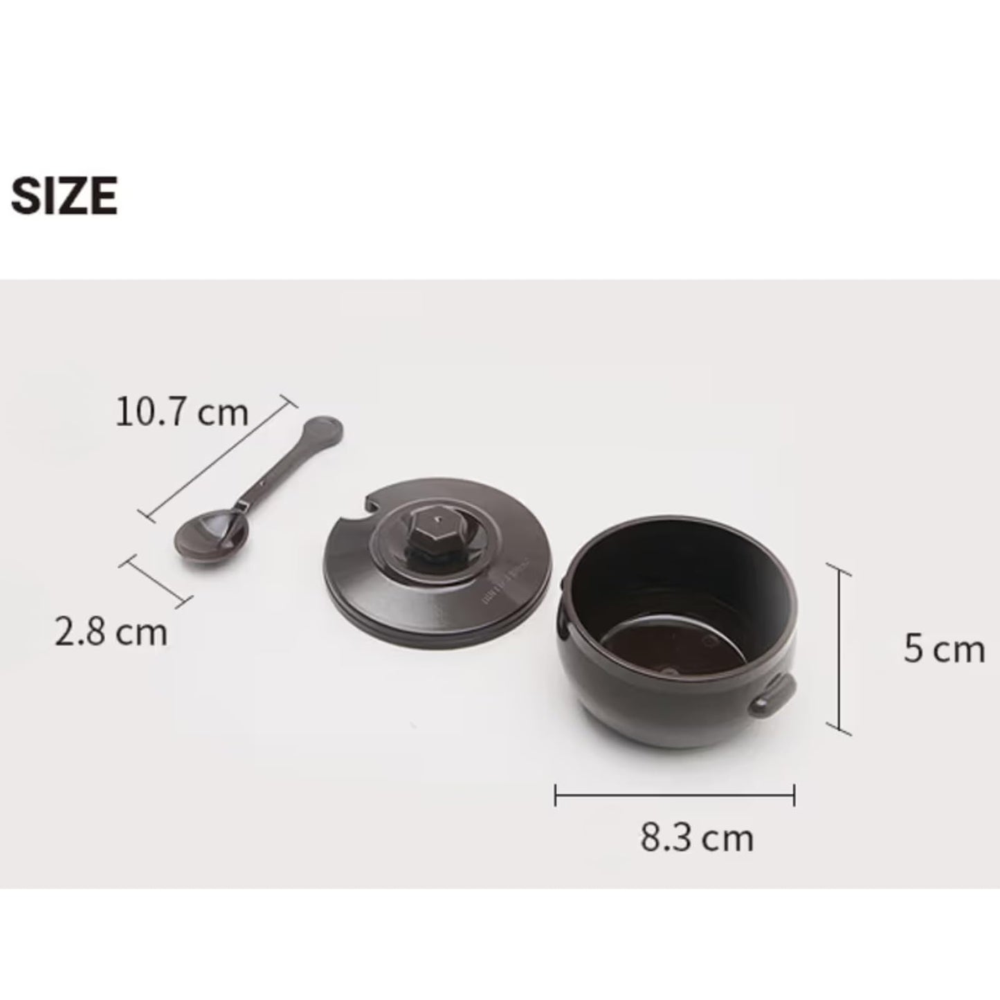 Korean Condiment Jar with Lid & Spoon Small 2pack - Korean Design Spice Jar for Gochujang, Salt, Chili Paste - Elegant Black Seasoning Container - Multifunctional Spice for Kitchen - Container Sets