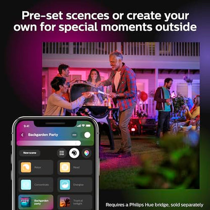 Philips Hue White & Colour Ambiance Discover Outdoor Floodlight, Smart Outdoor Lighting with App and Voice Command, Adjustable Garden Light