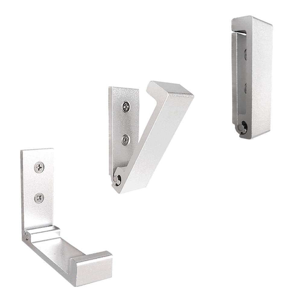 Folding Coat Hooks, 5Pcs Wall Hooks for Hanging Coat Towel Hooks Hardware Heavy Duty Aluminum Alloy Headphone Holder Hooks No Rust Wall Mounted with Screws for Hat, Bags, Fitness Equipment (Silvery)