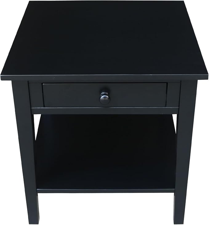 International Concepts Spencer Black Wood End Table