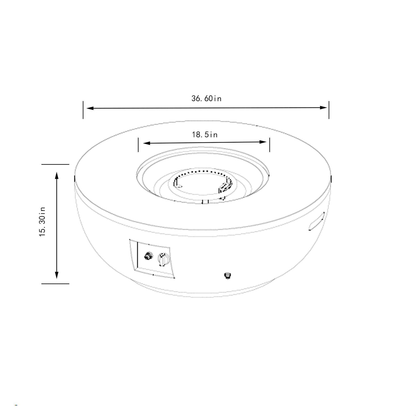 36" Propane Gas Fire Pit Table Set, 50000 BTU Round Steel Outdoor Fire Pit with Tank Holder & Lid, Patio Fire Table for Backyard, Deck, Garden, Grey