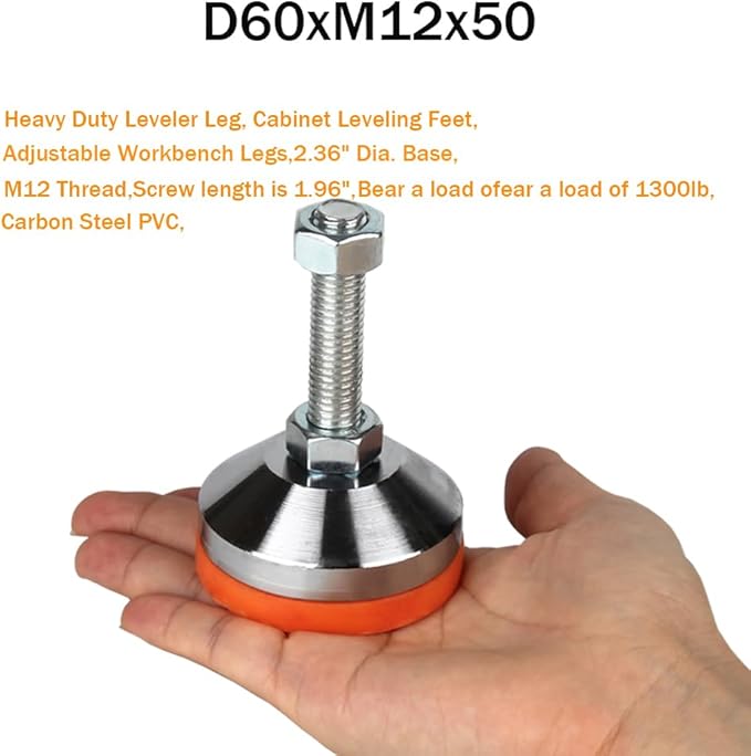 Heavy Duty Leveling feet, Leg Leveler 2.36" Dia Base, Adjustable Leveling feet