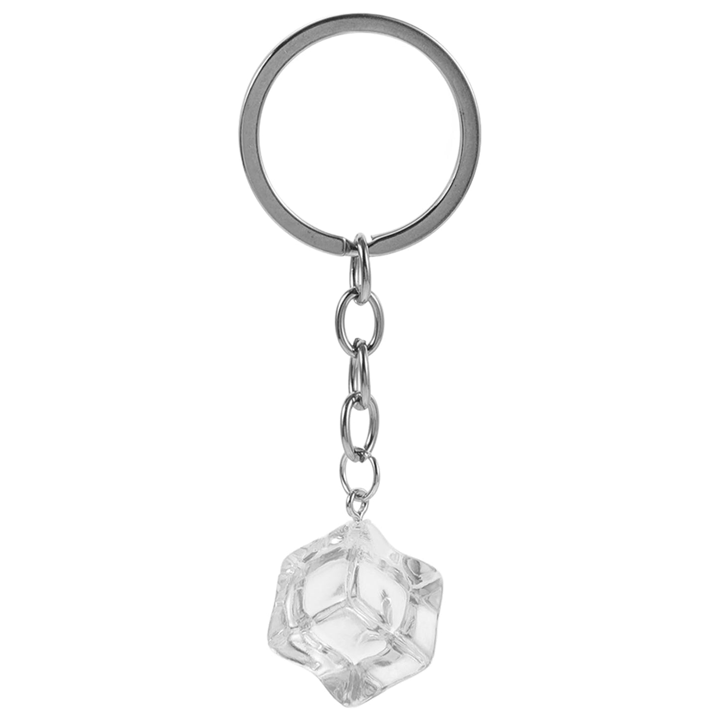 Holibanna Ice Cube Key Chain Resin Irregular Square Ice Pendant Clear Crystal Cubes Key Ring Car Bag Keychain Accessories