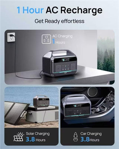 DaranEner Portable Power Station 56000mAh, 179.2Wh LiFePO4 Battery Backup w/ 2 300W (Peak 600W) AC Outlets, 1.5hrs Fast Charging, Power Bank for Hurricane Emergency/Outdoor Camping/RVs/Home Use