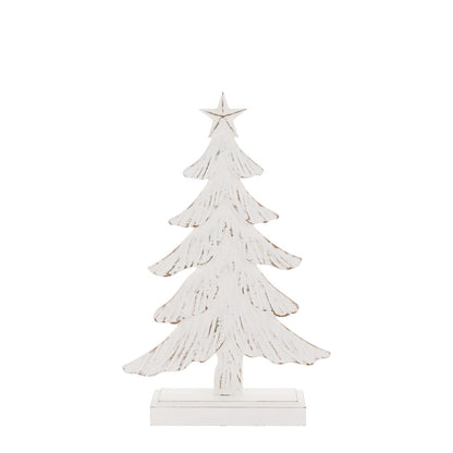 Boston International Christmas Tree for Tabletop Mantel Shelf Winter Holiday Decorations for Home, 3 Sizes, Weathered Winter White Trees