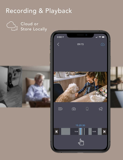 nooie Baby Monitor with Camera 2 Pack,WiFi Baby Monitor Camera,360-degree1080P,Smart Baby Camera with Motion Tracking,Night Vision,Two Way Audio&Sound Detection,Works with Alexa,SD Card and Cloud