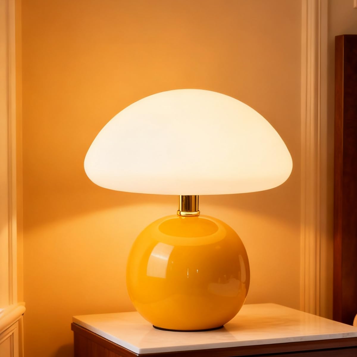 LONRISWAY Mushroom Lamp Table Lamp for Bedroom,Desk Bedside Small Lamps for Living Room Night Stands,Mushroom Decor Cute Mini Modern Mid Century Lamps,Unique Aesthetic Home Living Room Decor
