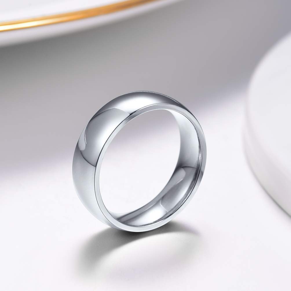 PROSTEEL Wedding Bands Mens Ring 6mm Stainless Simple Knuckle Rings