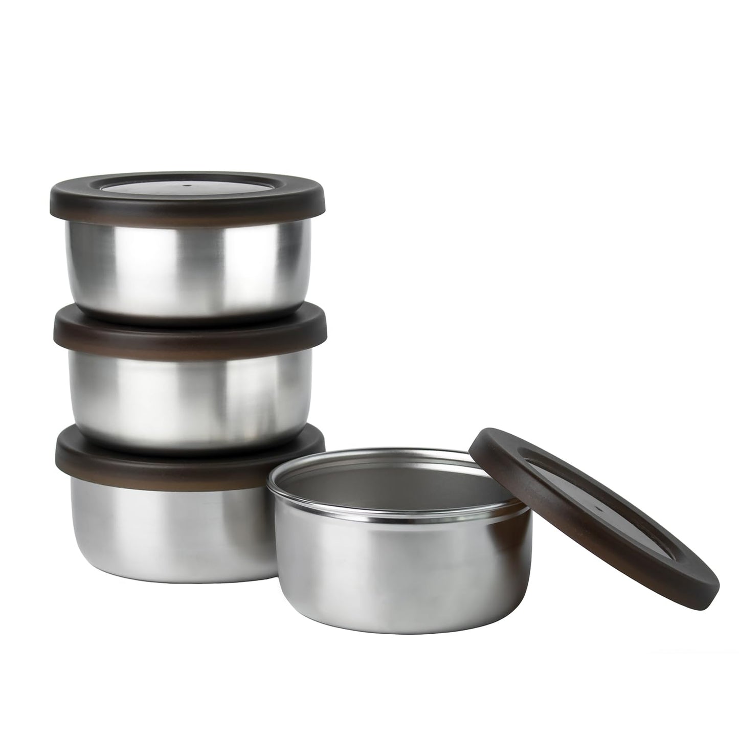 Iyulania 8.5 oz Stainless Steel Lidded Bowls, 4 Pack Unbreakable Small bowls with BPA-free Plastic Lids for Meal Prep, Cooking, Snacks, Leftovers