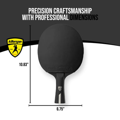 Killerspin Stilo7 SVR Ping Pong Paddle, Performance-Level Table Tennis Racket with Carbon Technology, Memory Book Case, Black