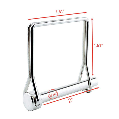 2 Pack Full 316 SS Square Pto Pin, Safety Coupler Pin 3/16" x 1.97"(4.8mm x 50mm), Full Marine Grade 316 Stainless Steel Shaft Locking Pin, Small Pins Please Check The Size First