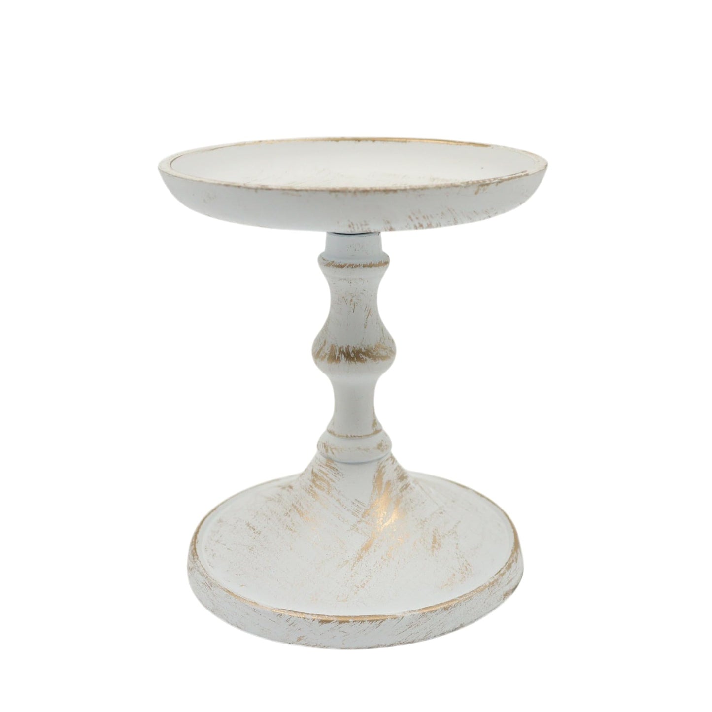 Hosley Aluminum Metal Decorative Pillar Candle Holder White Wash Finish for Candles or Display, 5Inch High - Ideal for Weddings, Parties, Events, Home Decor, Gifts, Elegant