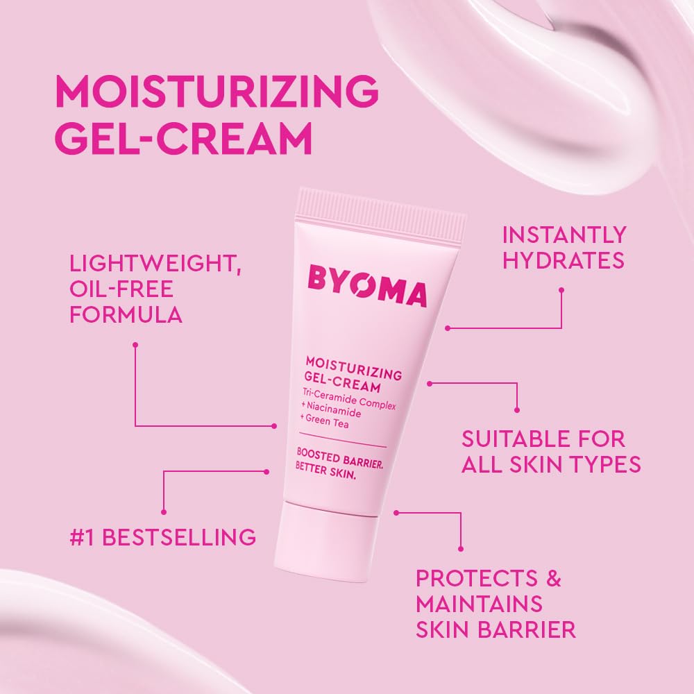 BYOMA So Hydrated Set - Barrier Repair Skincare Set (30ml, 15ml, 15ml) Creamy Jelly Cleanser, Hydrating Face Serum and Ceramide Face Moisturiser for Dry Skin - Anti Wrinkle, Alcohol Free, Vegan