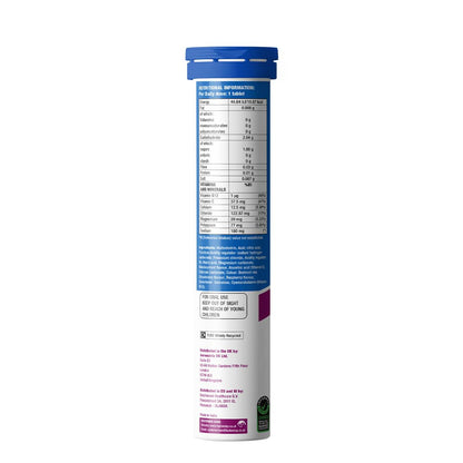 Fast&Up Reload Electrolyte Tablets, Mixed Berry Flavour, 80 Effervescent Tablets, Rapid Hydration & Energy, with Vitamin C & B12, Vegan