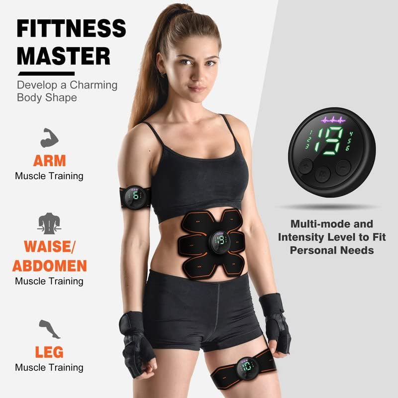 cepignoly Joinpital ABS Stimulator Workout Equipment, Ab Machine USB Rechargeable Gear for Abdomen/Arm/Leg, Strength Training Equipment for Men and Women