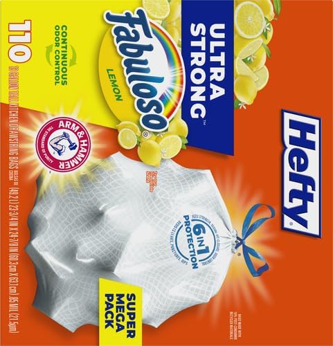 Hefty Ultra Strong 13 Gallon Trash Bags, Tall Kitchen Trash Bags 13 Gallon Size