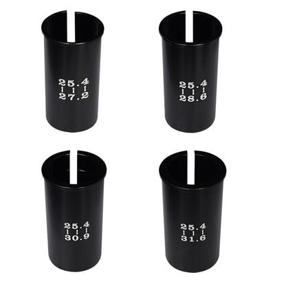 Xmomx Set of 4 Sizes Bike Seat Post Adapter Shim Seat Post Adapter Bicycle Seat Tube Conversion Sleeve 25.4mm to 27.2/28.6/30.9/31.6mm 60mm Length Aluminum Alloy for Road Mountain Bike MTB