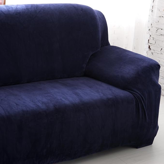 vctops 1-Piece Velvet Plush Stretch Loveseat Sofa Slipcover