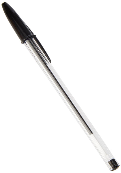 BIC Cristal Original Smudge Free Ballpoint Pens, Ideal for School, Black, Medium Point (1.0mm), Pack of 50