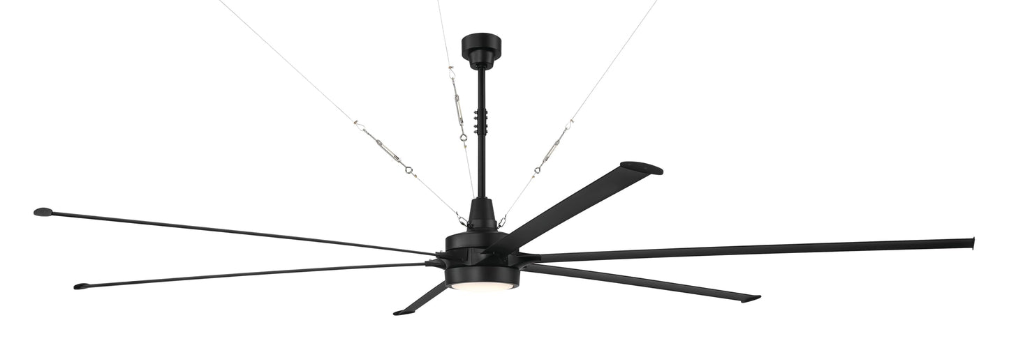 Craftmade Prost 144 in. Flat Black Finish Downrod Only (Flat Ceiling only) Indoor/Outdoor Wi-Fi Enabled Smart Ceiling Fan with Optional Integrated LED Light Kit and Remote/Wall Control Included