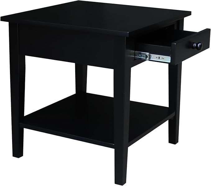 International Concepts Spencer Black Wood End Table
