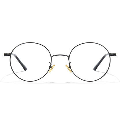 Cyxus Blue Light Glasses for Men Women Round Wire Frame UV Blocking Computer Glasses Clear Lens Metal Ultra Light Eyewear
