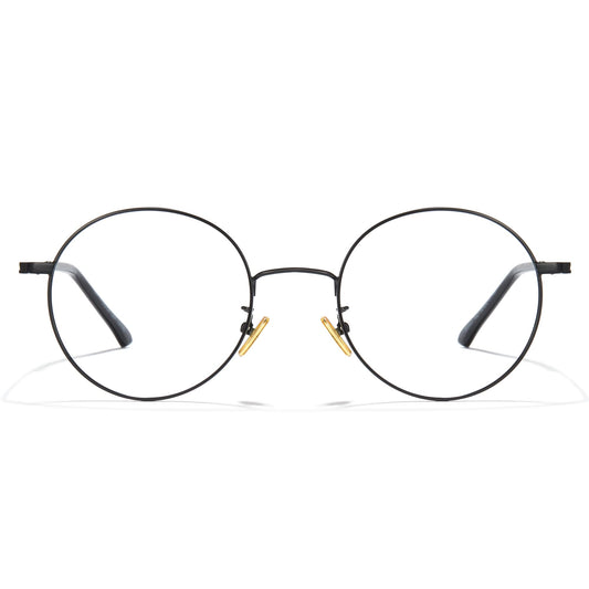 Cyxus Blue Light Glasses for Men Women Round Wire Frame UV Blocking Computer Glasses Clear Lens Metal Ultra Light Eyewear