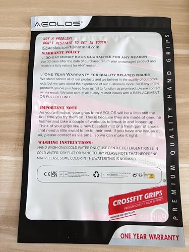 AEOLOS Leather Gymnastics Hand Grips-Great for Gymnastics,Pull up,Weight Lifting,Kettlebells and Cross Training (Brown(2 Layers Leather), Large)