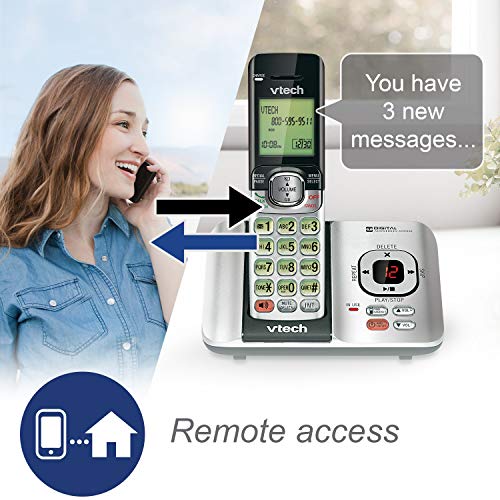 VTech CS6719-2 2-Handset Cordless Phone with Caller ID/Call Waiting, Handset Intercom & Backlit Display/Keypad, Silver