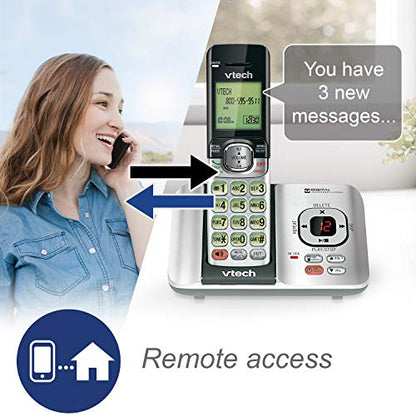 VTech CS6719-2 2-Handset Cordless Phone with Caller ID/Call Waiting, Handset Intercom & Backlit Display/Keypad, Silver