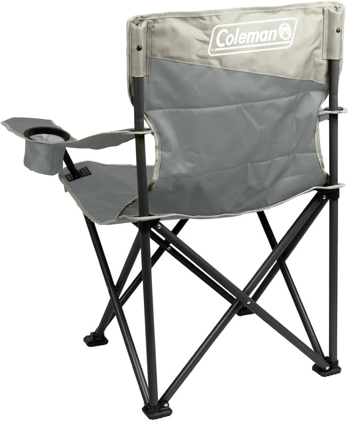 Coleman Big-N-Tall Camping Chair with Cup Holder & Side Pocket, Water-Resistant XL Outdoor Seat Supports up to 600 lbs, Great for Camping, Tailgating, Firepits, Patio, & More