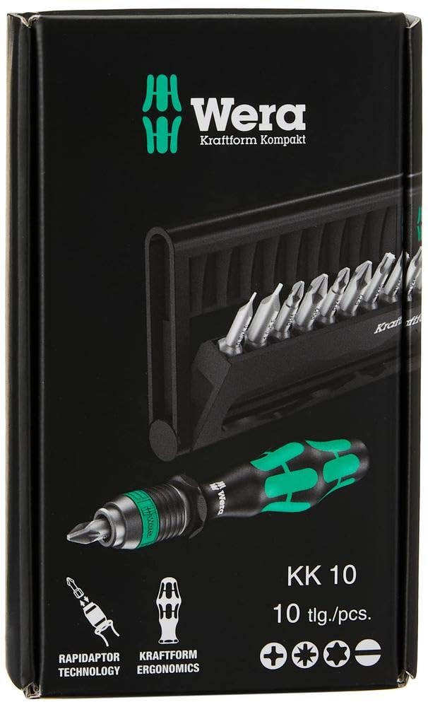 Wera Kraftform Kompakt 10 Bit-Holding Screwdriver & Bit Set, PH/PZ/SL/TX, 05056653001