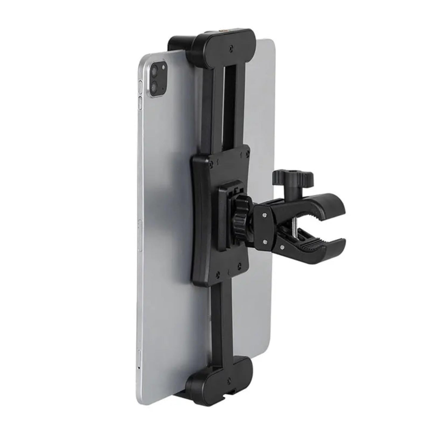 ACCRSNCH Universal Clamp-On Tablet & Phone Mount Holder for Surveying Pole Tripod, Boat Rail, Bike Handlebar, Treadmill & Microphone Stand, for iPad Pro, iPhone & More