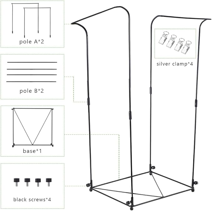 2 Pack Trash Bag Holder, Metal Garbage Bag Holder, 30-45 Gallon Portable Trash