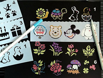 16PCS Drawing & Painting Stencils for Planner, Notebook, Diary