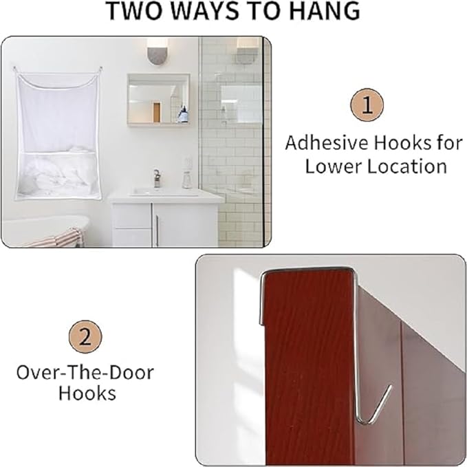 Hanging Laundry Hamper, Over The Door Laundry Hamper, Mesh Hanging Laundry Bag