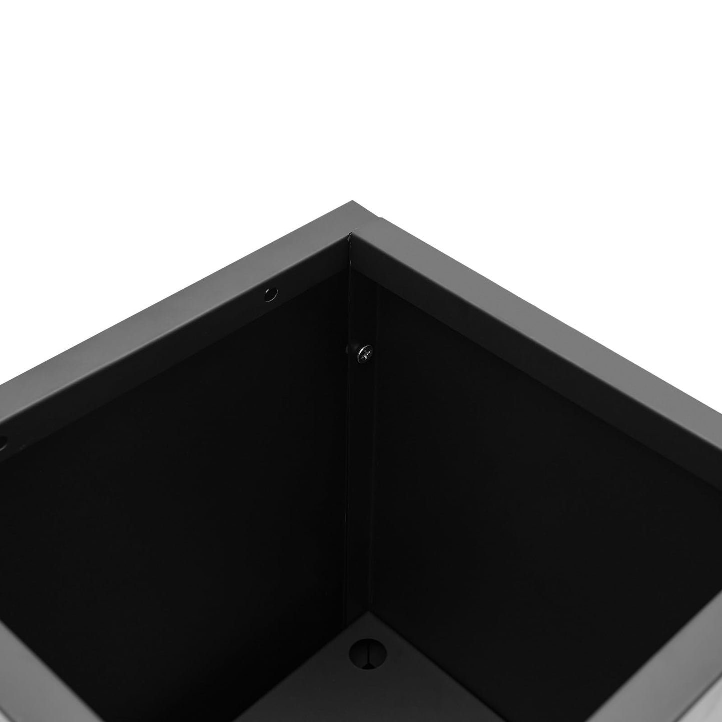 WUSILILU Tall Outdoor/Indoor Metal Planter Box with Drainage Hole, 14 * 14 * 30in Heavy Rectangular Large Flowerpot Stand for Garden, Halls, Patio, Pool Area, Balcony, Entrance, Front Porch (Black)