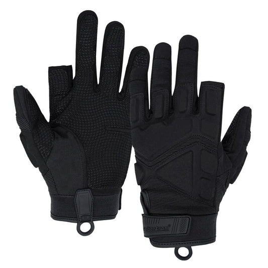 Seibertron S.O.L.A.G-HI 2.0 Half Index Finger Tactical Gloves - Touchscreen Tactical Gloves for Cycling, Motorcycle Riding, and Climbing Black XXS