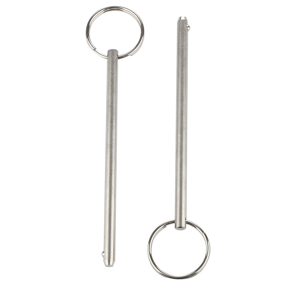 2 Pack Quick Release Pin, Diameter 0.236"(6mm), Overall Length 4.7"(120mm), Usable Length 4.13"(105mm), Full 316 Stainless Steel, Bimini Top Pin, Marine Hardware