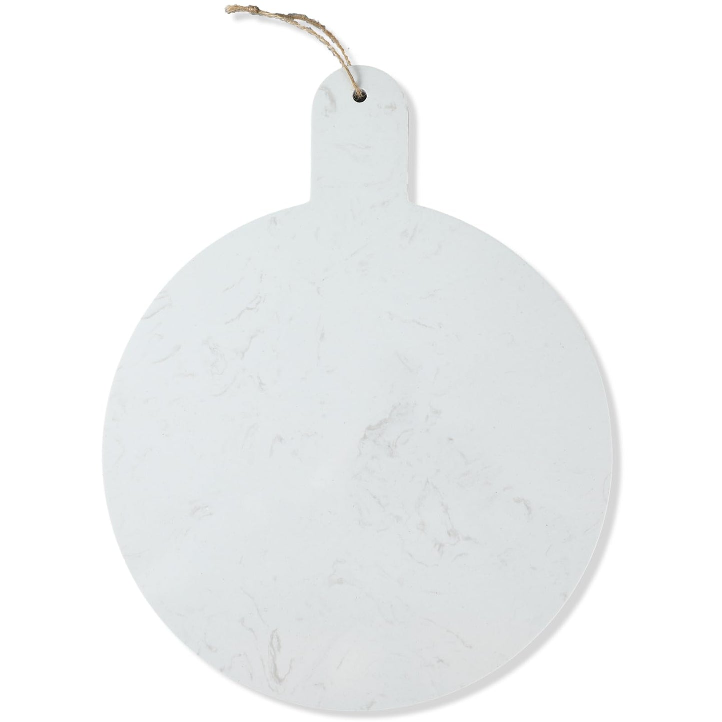 Ferrochef Round Marble Charcuterie Cutting Serving Board, 12 Inch Cheese Board with Handle for Kitchen Wedding Anniversary Bridal Shower, or Housewarming Gift