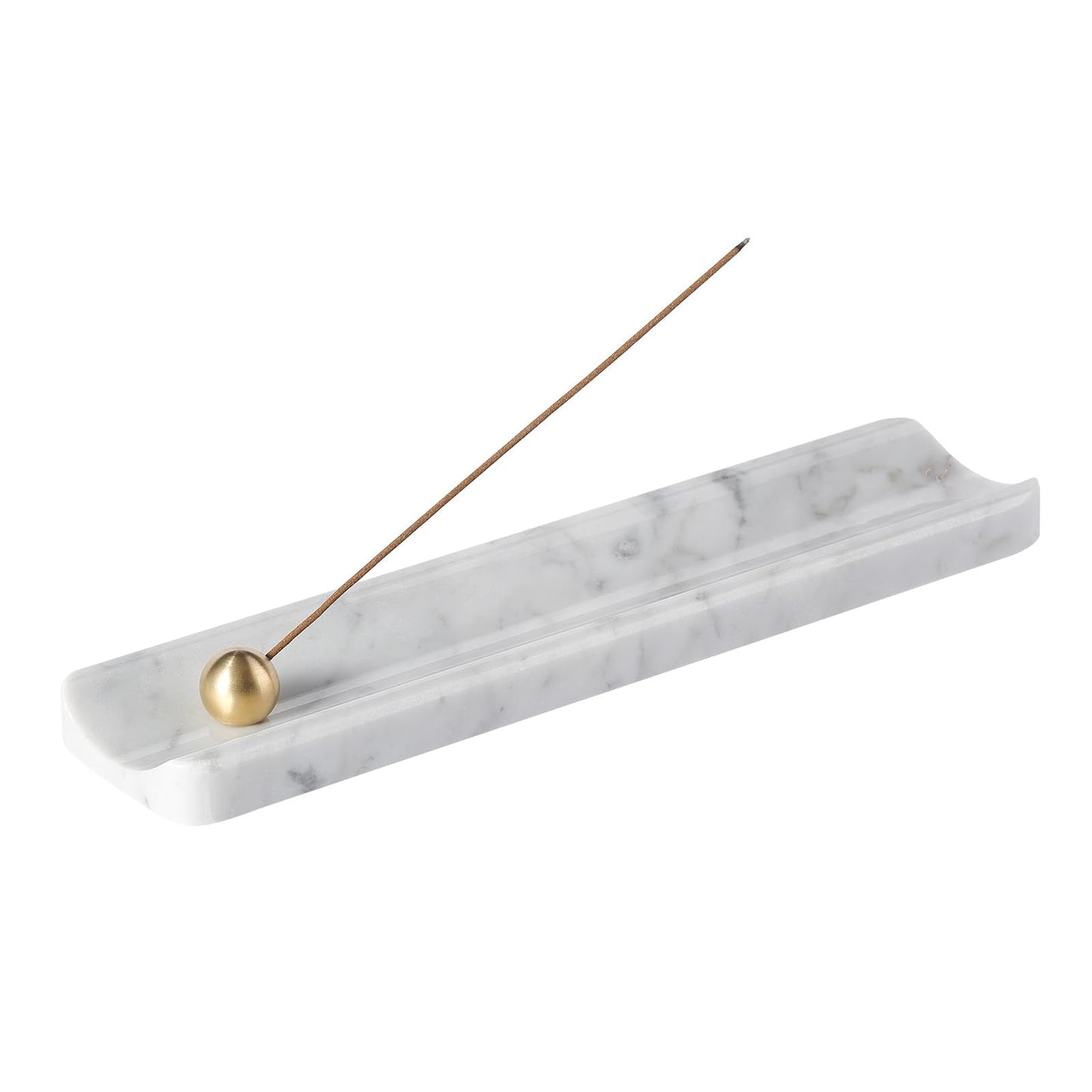 Koville Italian Carrara Natural Marble Incense Holder, Incense Holders for Sticks, Incense Burner Holder, Ideal for Meditation and Relaxing, Easy to Clean(Bianco Carrara)