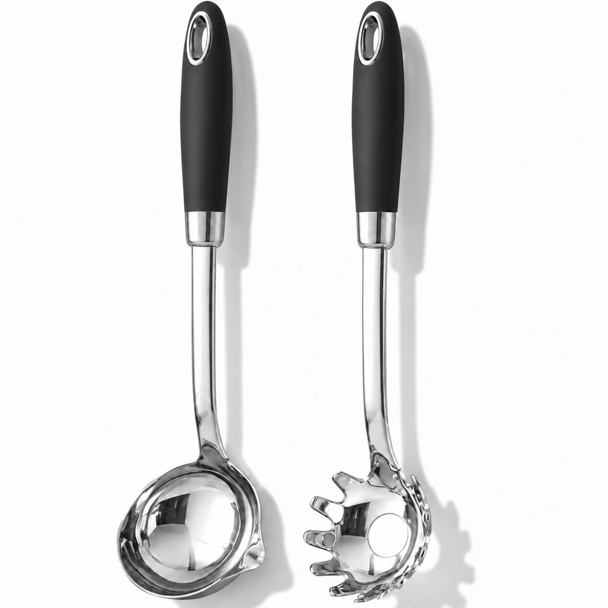 18/10 Stainless Steel Soup Ladle and Pasta Server Set, 2-Piece