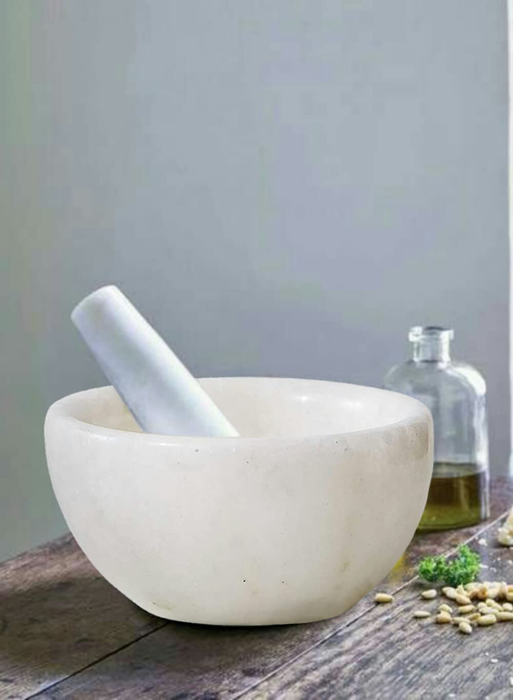 Serene Spaces Living Small White Natural Marble Bowl, Decorative Multi-Purpose Bowl- Use as Centerpiece Bowl, Candle Holder, 1.5" Tall & 3" Diameter, Set of 2