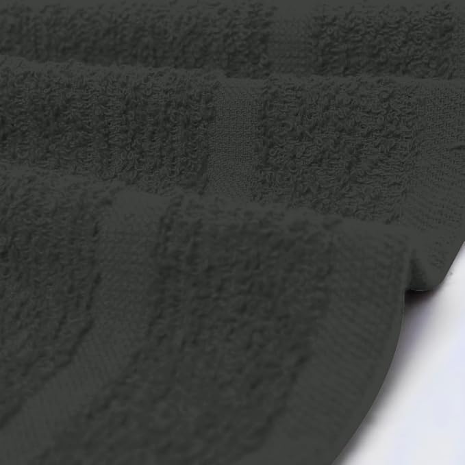Avalon Towels Cotton Washcloths 24-Pack – 12 x 12 Inch Grey Super Soft &
