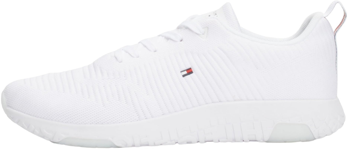 Tommy Hilfiger Men’s Corporate Knit Rib Runner Trainers, White (White), 9